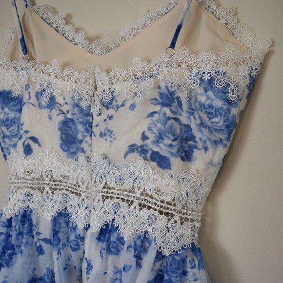 V. CHAPMAN The Daffodil Dress in French Floral Blue - Picture 11 of 16